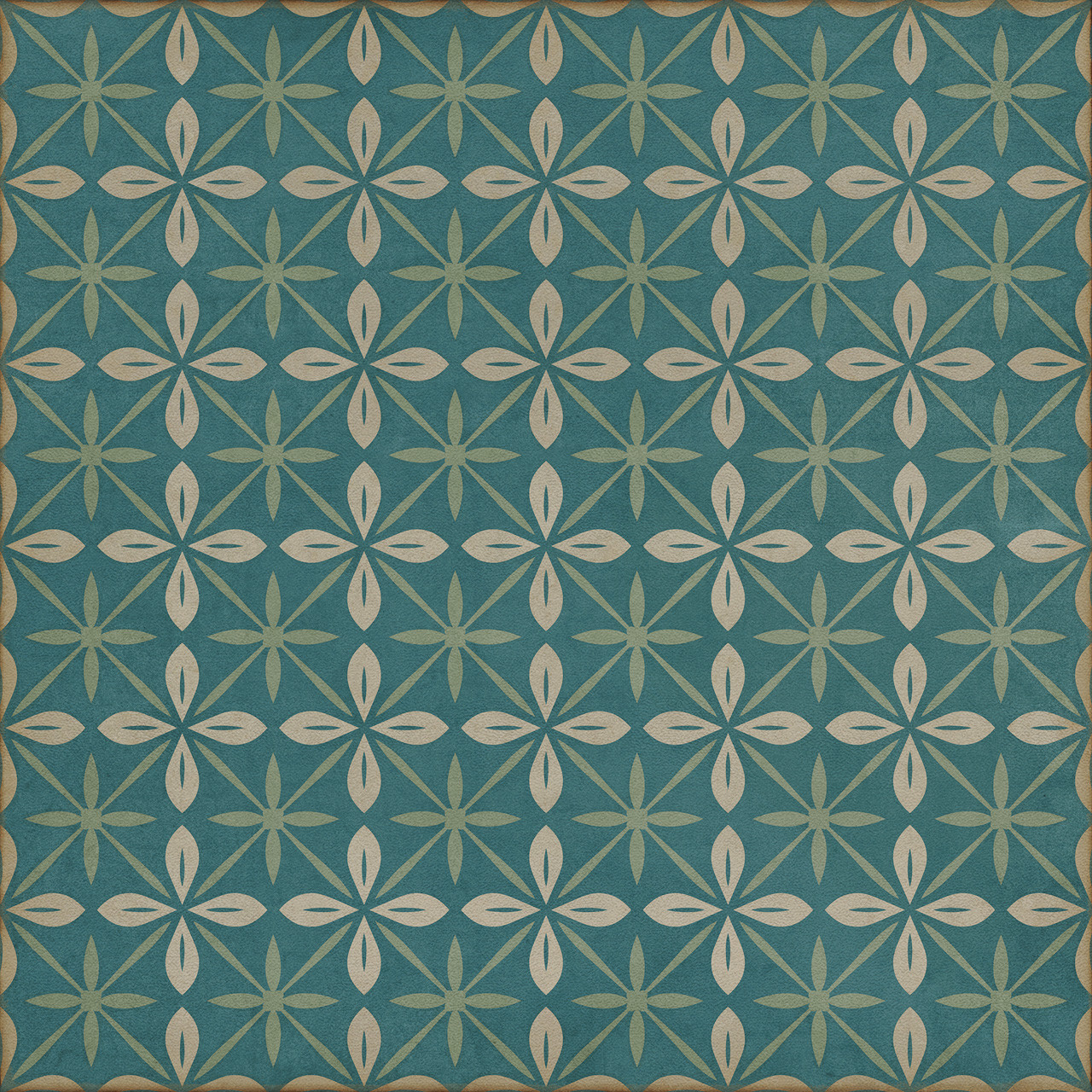 Pattern 81 Oceanside Inn - vinyl floor cloth sizes 36x36, 48x48