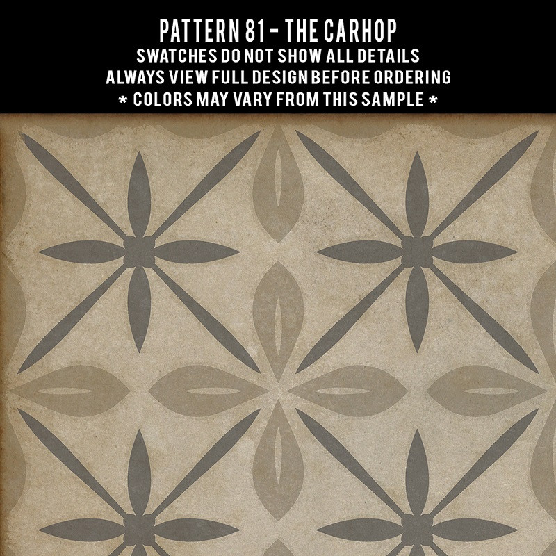 Pattern 81 The Carhop - vinyl floor cloth swatch sample
