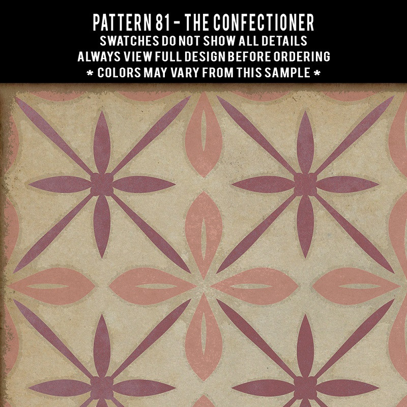 Pattern 81 The Confectioner - vinyl floor cloth swatch sample