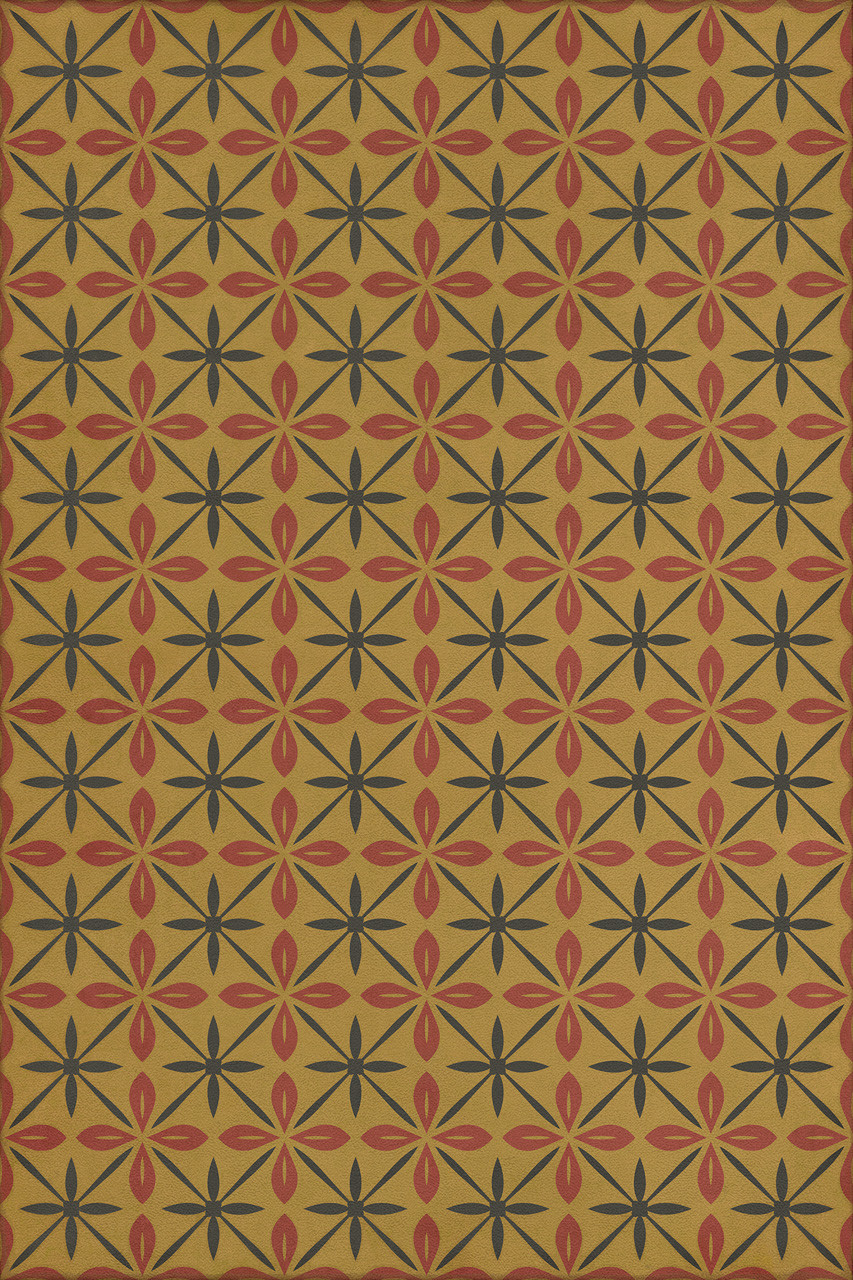 Pattern 81 The Courtside Stop - vinyl floor cloth sizes 20x30, 24x36, 30x44, 38x56