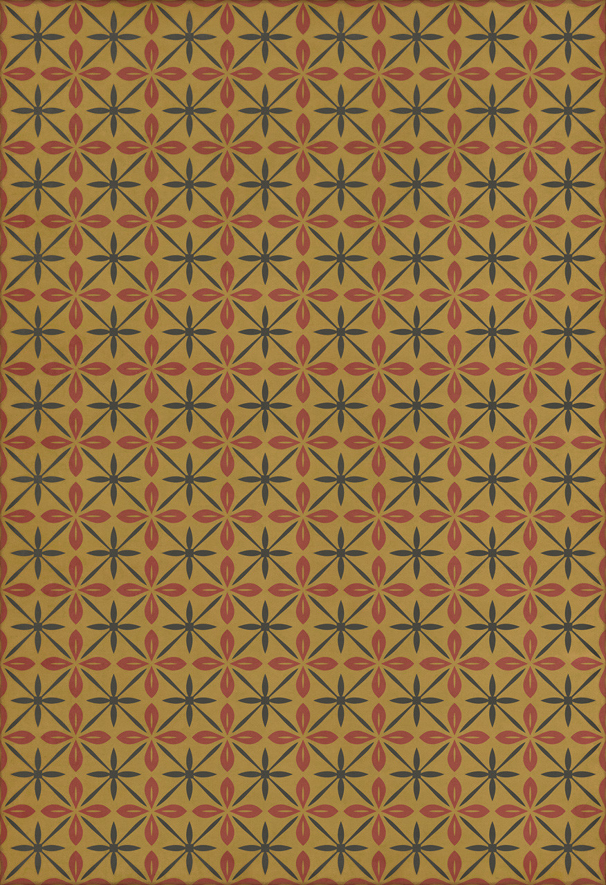 Pattern 81 The Courtside Stop - vinyl floor cloth sizes 52x76, 70x102
