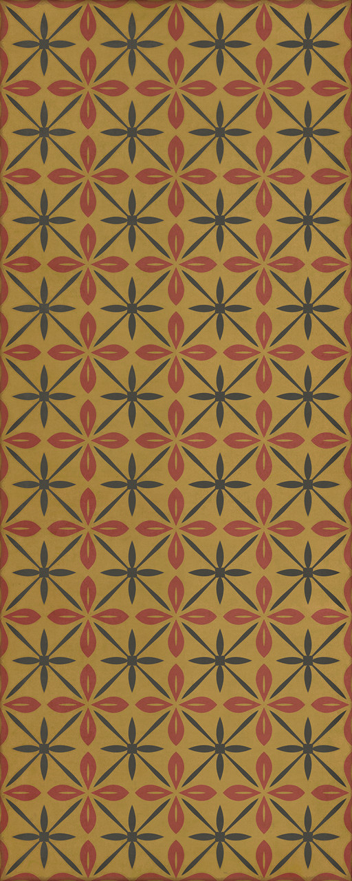 Pattern 81 The Courtside Stop - vinyl floor cloth sizes 30x75, 36x90