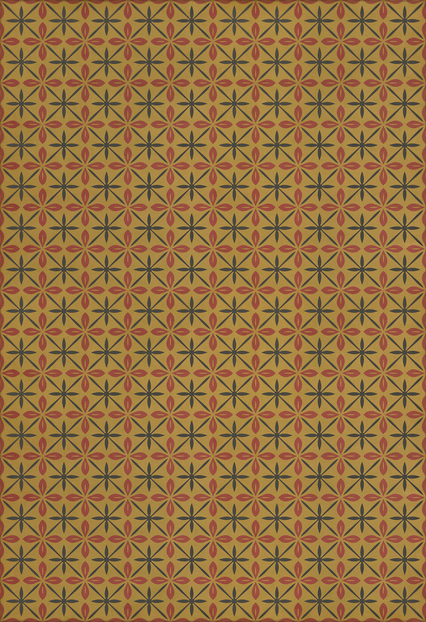 Pattern 81 The Courtside Stop - vinyl floor cloth sizes 96x140, 120x175