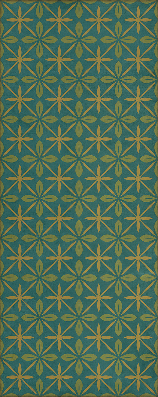 Pattern 81 The Garden Room - vinyl floor cloth sizes 30x75, 36x90