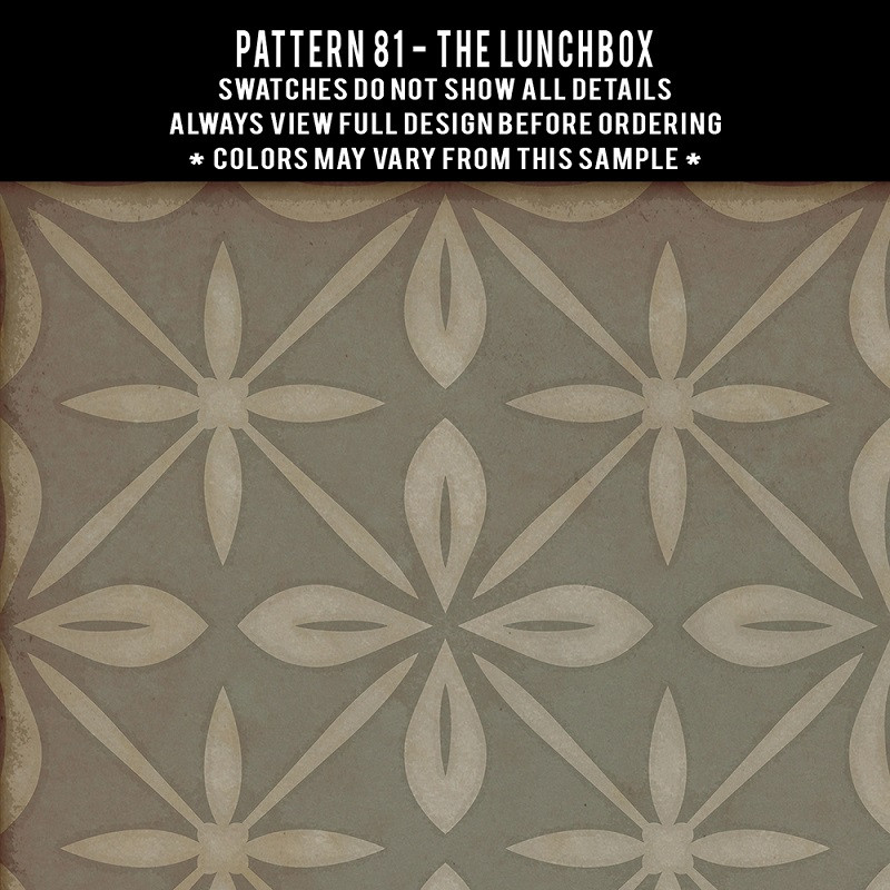 Pattern 81 The Lunchbox - vinyl floor cloth swatch sample