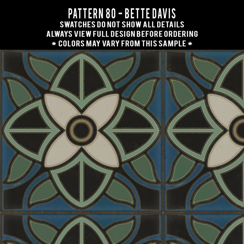 Pattern 80 Bette Davis - vinyl floor cloth swatch sample