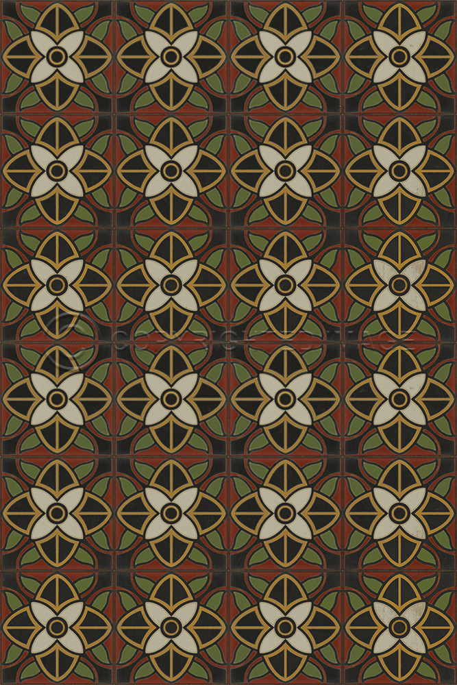 Pattern 80 Sophia Loren - vinyl floor cloth sizes 20x30, 24x36, 30x44, 38x56
