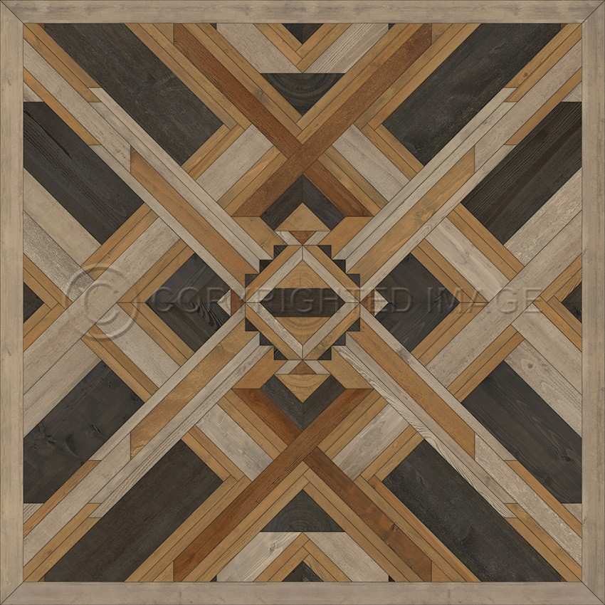 Appalachian: Wooded Slopes - vinyl floor cloth sizes 36x36, 48x48