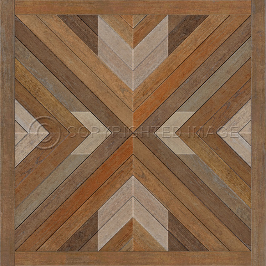 Bohemian: Rhapsody - vinyl floor cloth sizes 36x36, 48x48