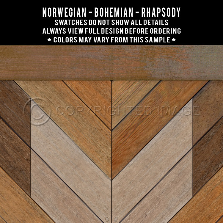 Bohemian: Rhapsody - vinyl floor cloth swatch sample