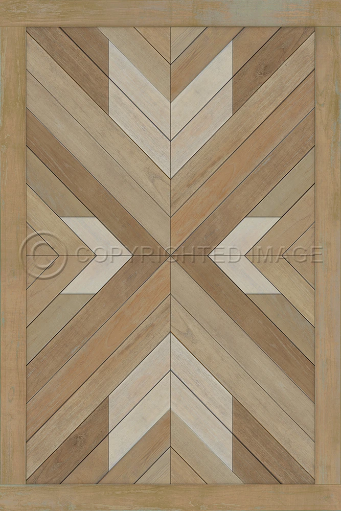 Bohemian: Romani - vinyl floor cloth sizes 24x36, 20x30, 30x44, 38x56
