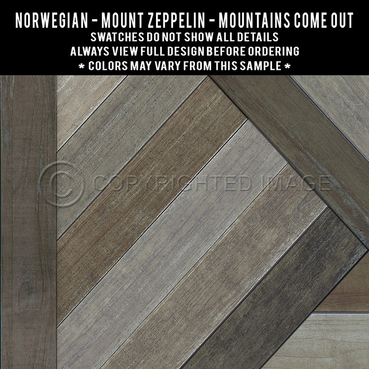 Mount Zeppelin Mountains Come out of the Sky - vinyl floor cloth swatch sample