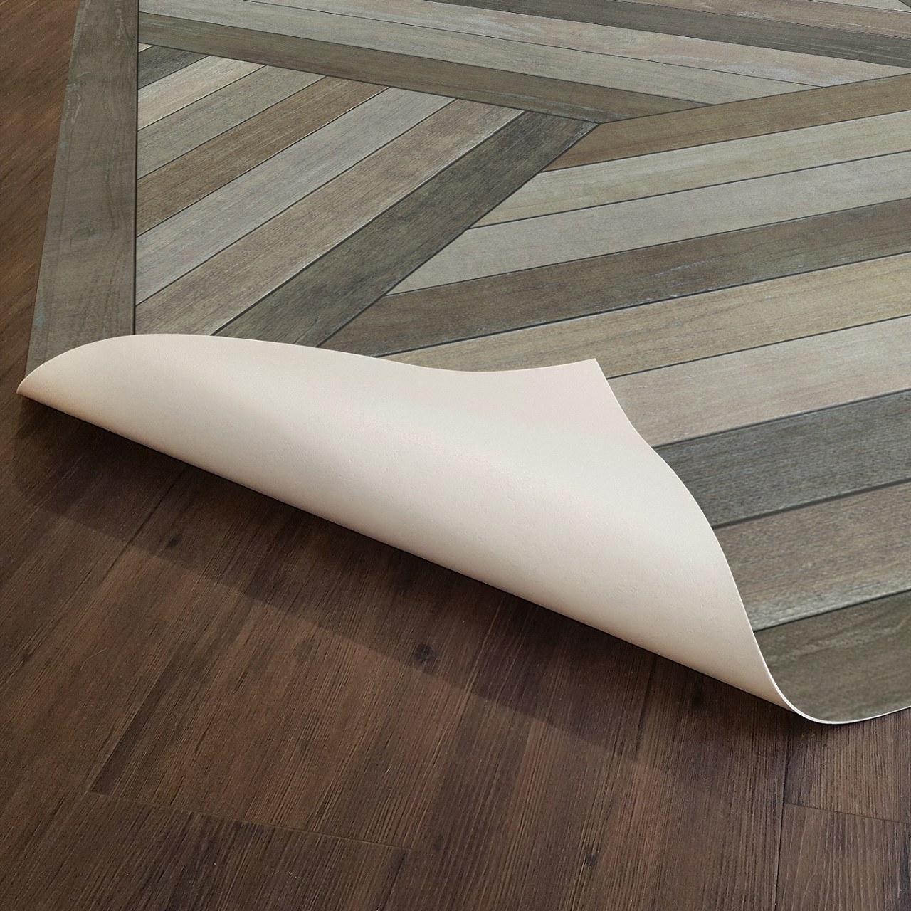 Mount Zeppelin Mountains Come out of the Sky - vinyl floor cloth underside 