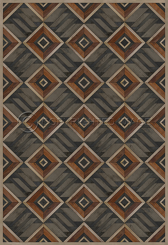 Yukon Cassiar - vinyl floor cloth sizes 84x120, 96x140, 120x175