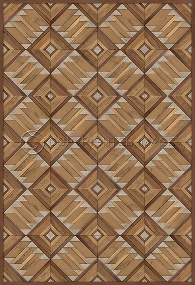 Yukon Dawson - vinyl floor cloth sizes  84x120, 96x140, 120x175