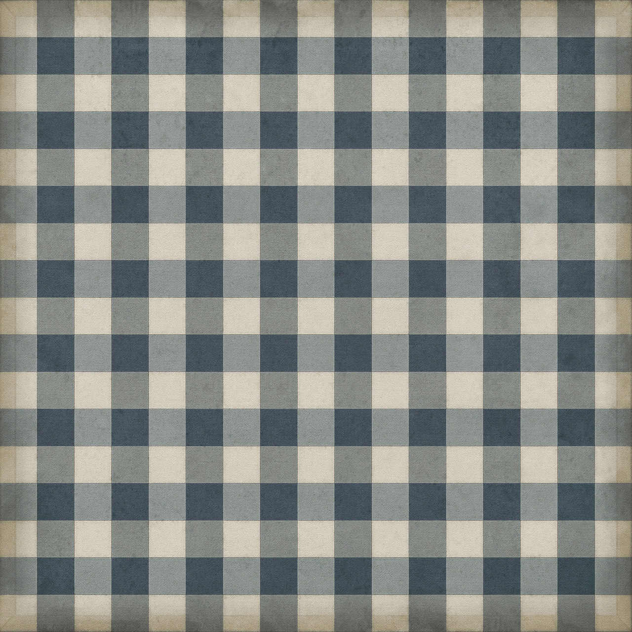 Williamsburg Gingham Canvas Blue - vinyl floor cloth size 84x84
