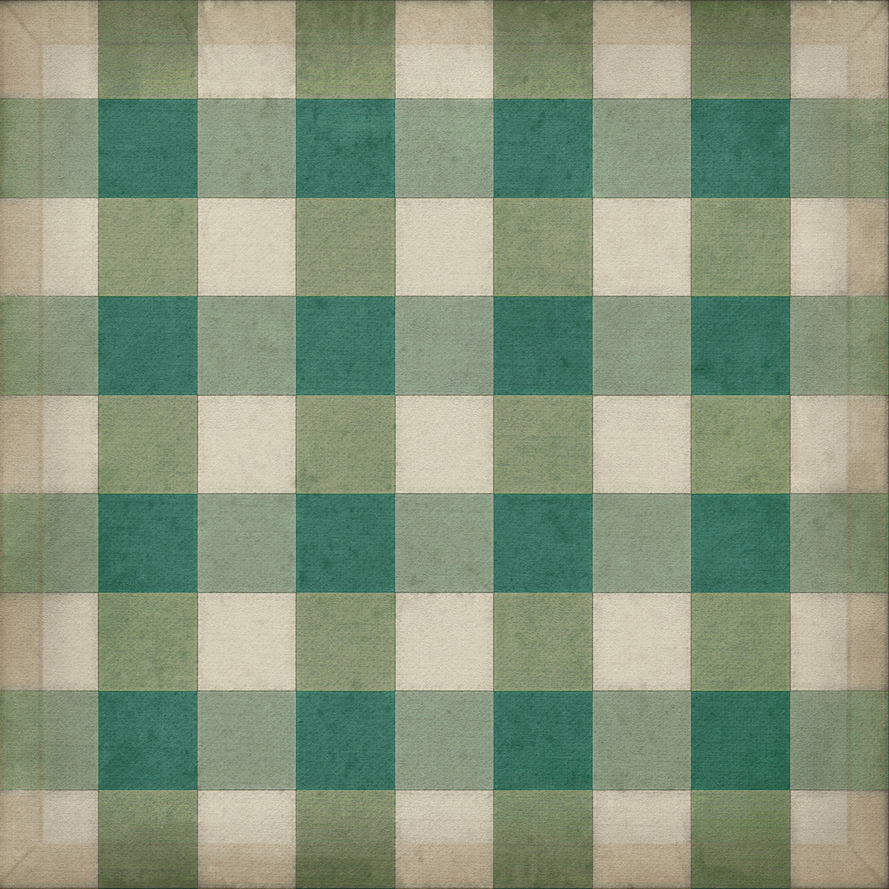 Williamsburg Gingham Canvas Green - vinyl floor cloth sizes 36x36, 48x48