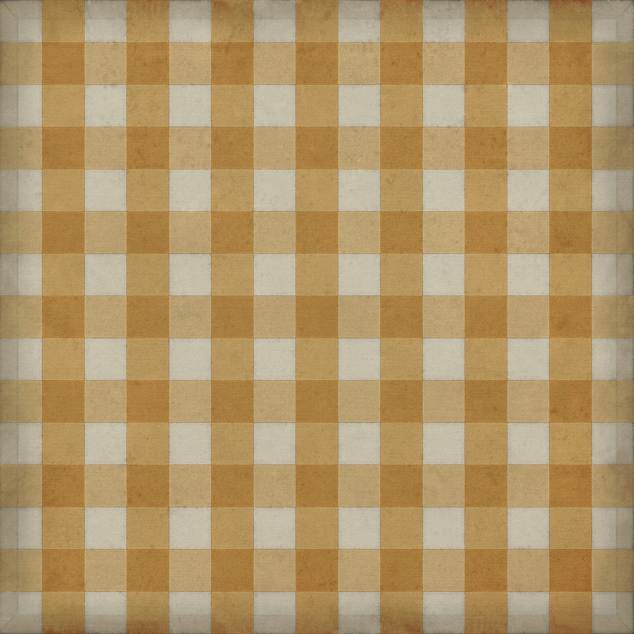 Williamsburg Gingham Canvas Yellow - vinyl floor cloth sizes 60x60, 72x72