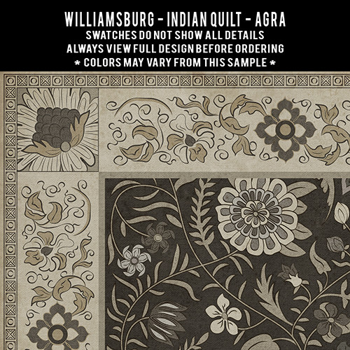 Williamsburg Indian Quilt Agra - vinyl floor cloth swatch sample