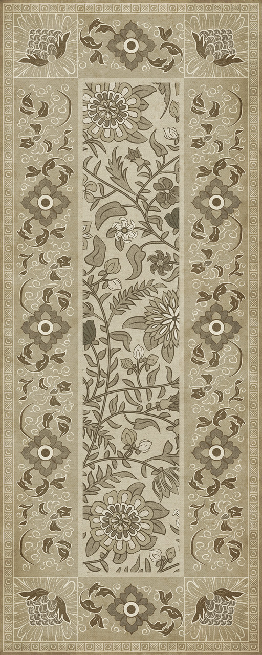 Williamsburg Indian Quilt Ahmedabad - vinyl floor cloth size 36x90