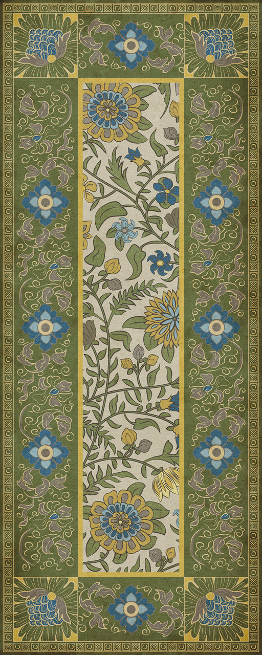 Williamsburg Indian Quilt Bombay - vinyl floor cloth size 36x90