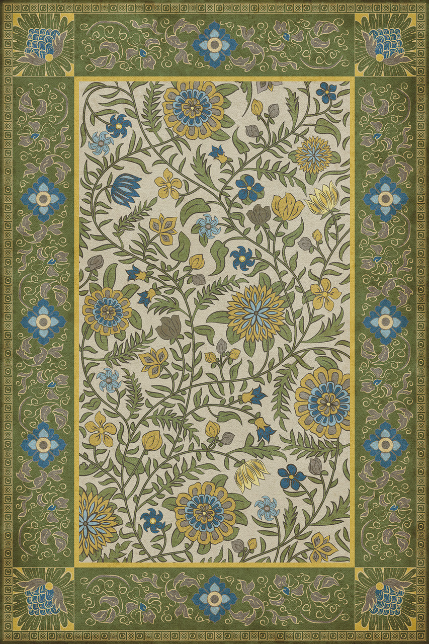 Williamsburg Indian Quilt Bombay - vinyl floor cloth, Image for all rectangle sizes