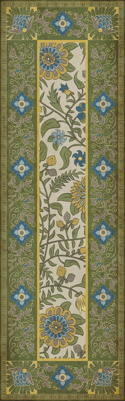 Williamsburg Indian Quilt Bombay - vinyl floor cloth size 36x115