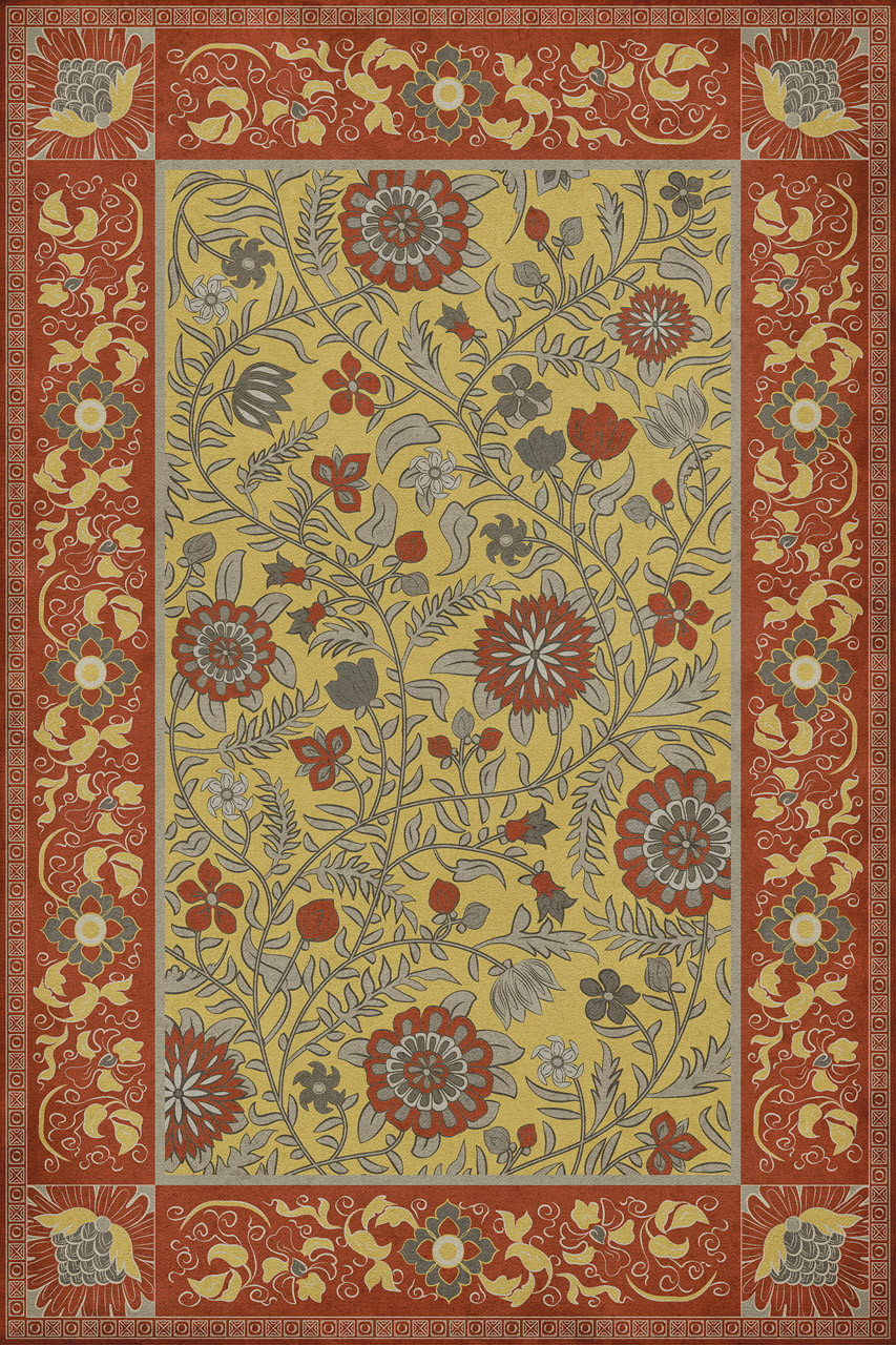 Williamsburg Indian Quilt Calcutta - vinyl floor cloth, Image for all rectangle sizes
