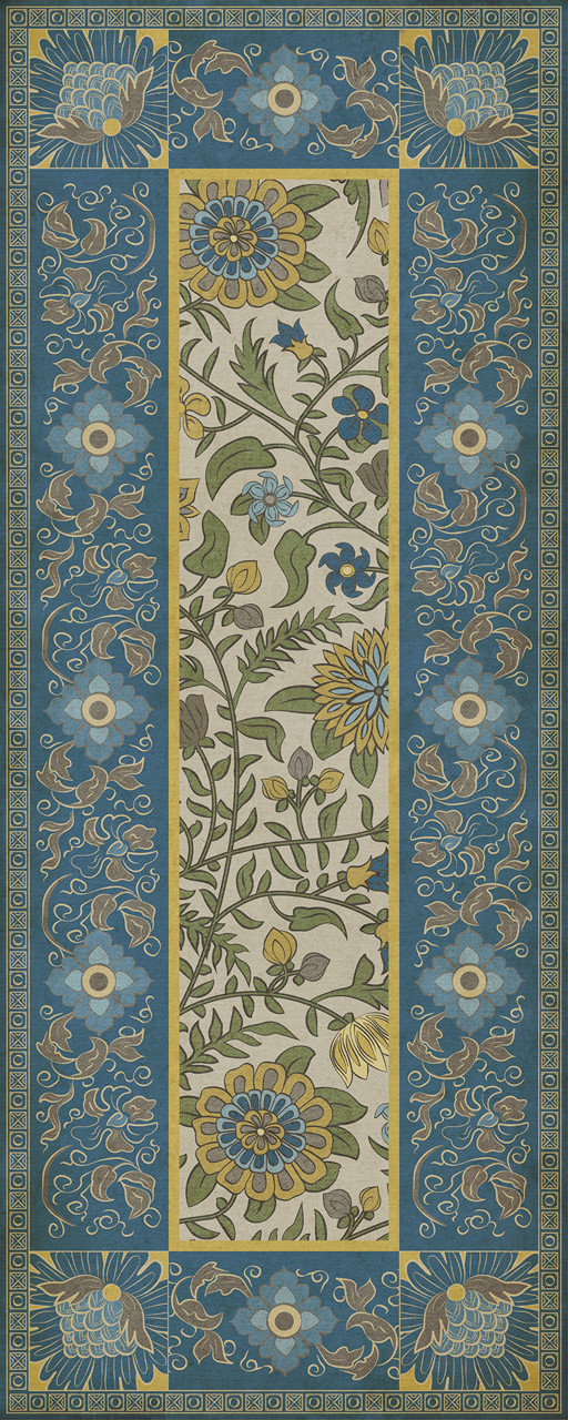 Williamsburg Indian Quilt Cochin - vinyl floor cloth size 36x90