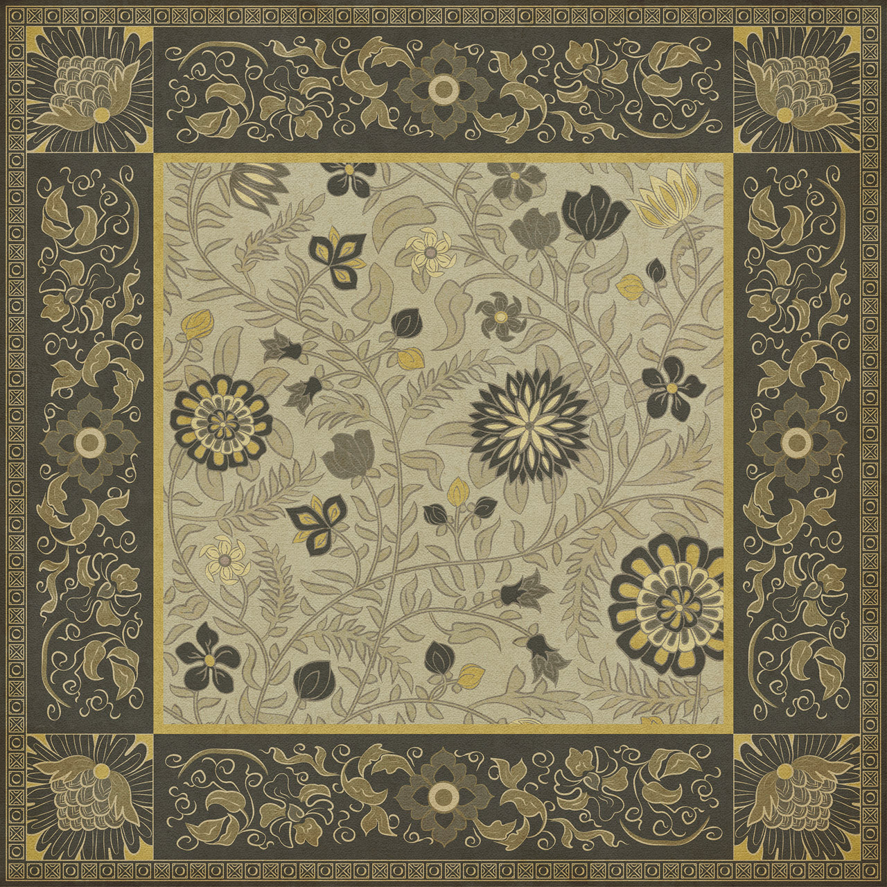 Williamsburg Indian Quilt Gujurat - vinyl floor cloth, image for all square sizes