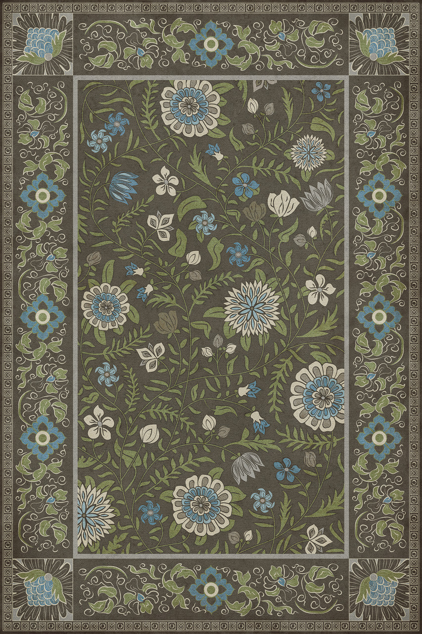 Williamsburg Indian Quilt Jaipur - vinyl floor cloth, image for all rectangle sizes