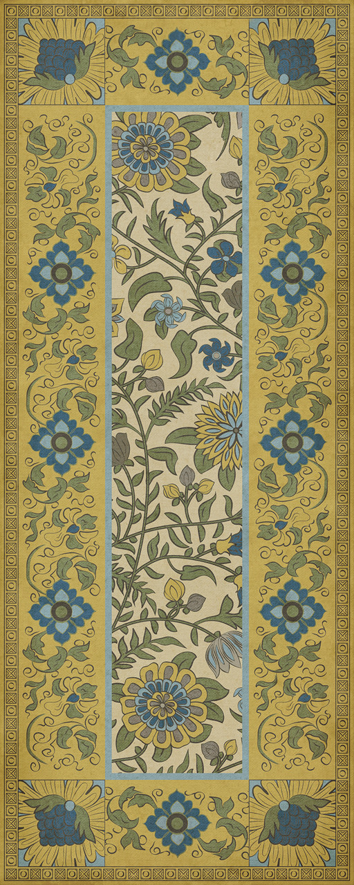 Williamsburg Indian Quilt Sanganer - vinyl floor cloth size 36x90