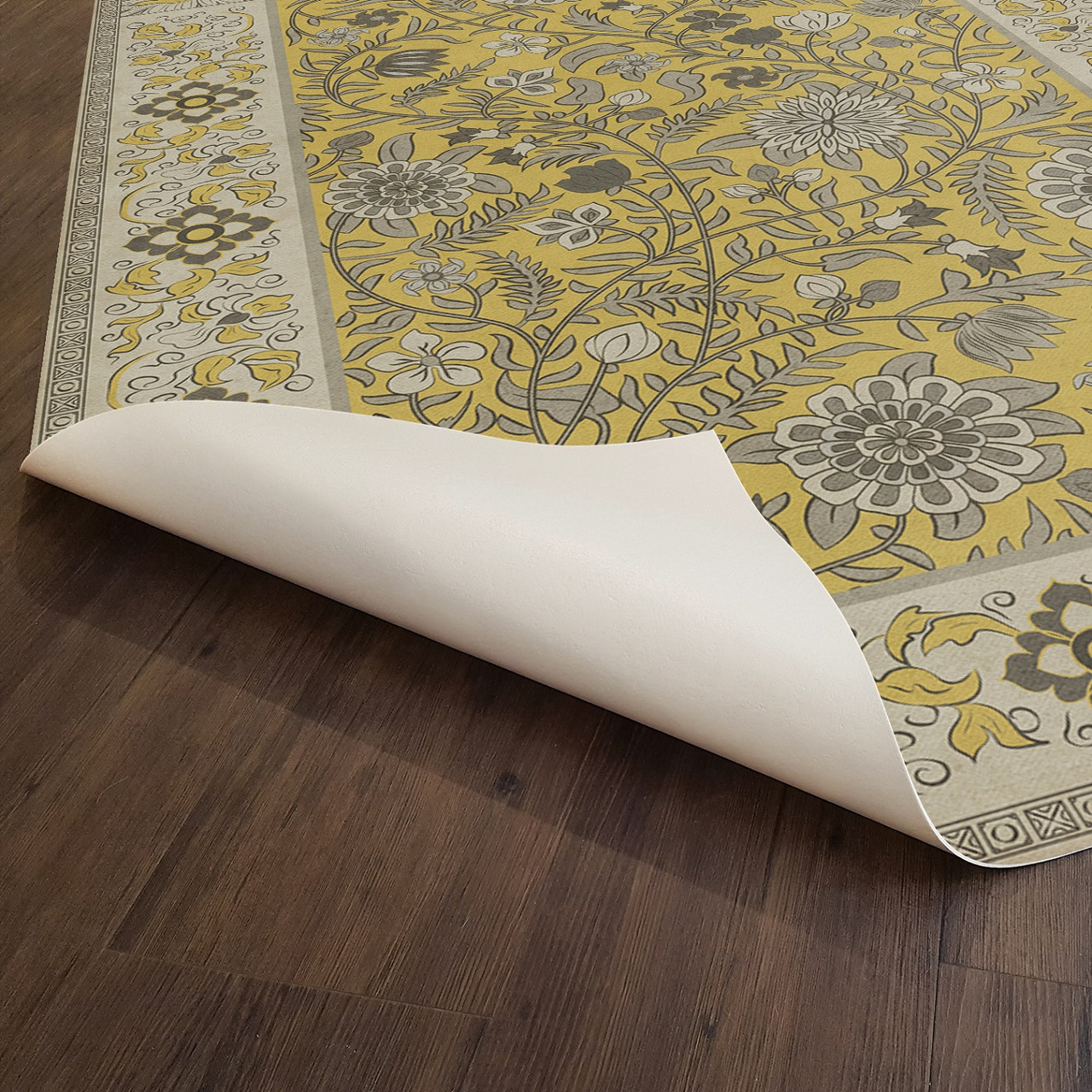 Williamsburg Indian Quilt Shimla - vinyl floor cloth underside 