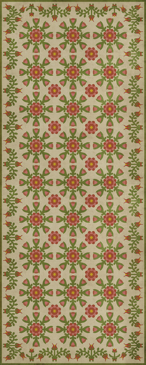 Williamsburg Needlework Amanda's Fable - vinyl floor cloth sizes 30x75, 36x90