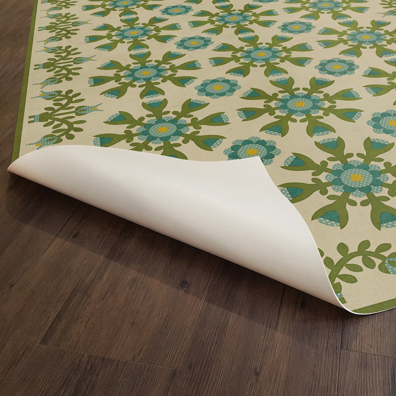 Williamsburg Needlework Eliza's Embroidery - vinyl floor cloth underside 