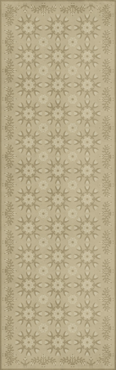 Williamsburg Needlework Margaret's Diary - vinyl floor cloth sizes 24x77, 30x96, 36x115