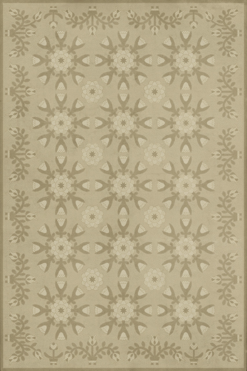 Williamsburg Needlework Margaret's Diary - vinyl floor cloth sizes 20x30, 24x36, 38x56, 52x76, 70x102