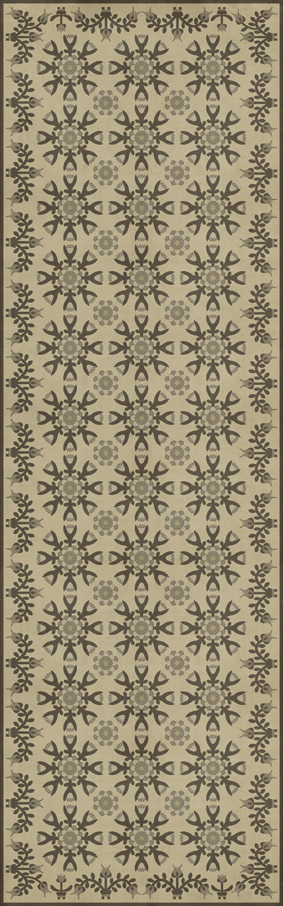 Williamsburg Needlework Needlework by Mary - vinyl floor cloth sizes 24x77, 30x96, 36x115
