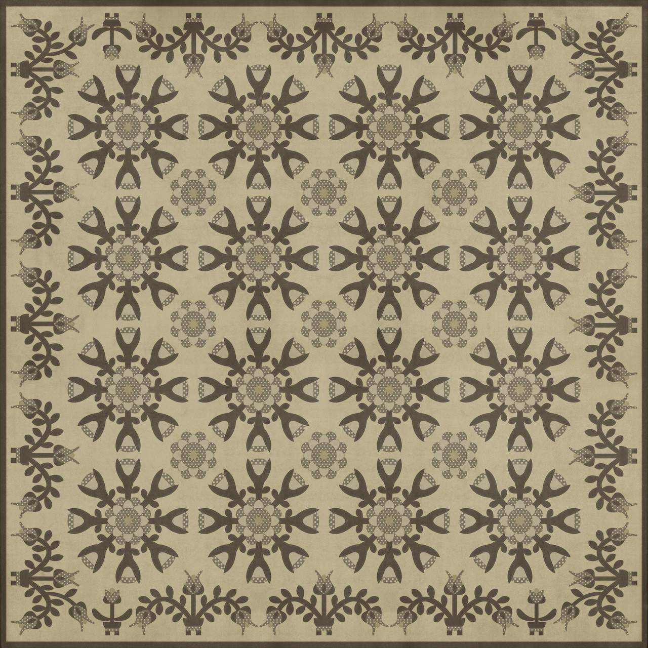 Williamsburg Needlework Needlework by Mary - vinyl floor cloth sizes 96x96, 120x120