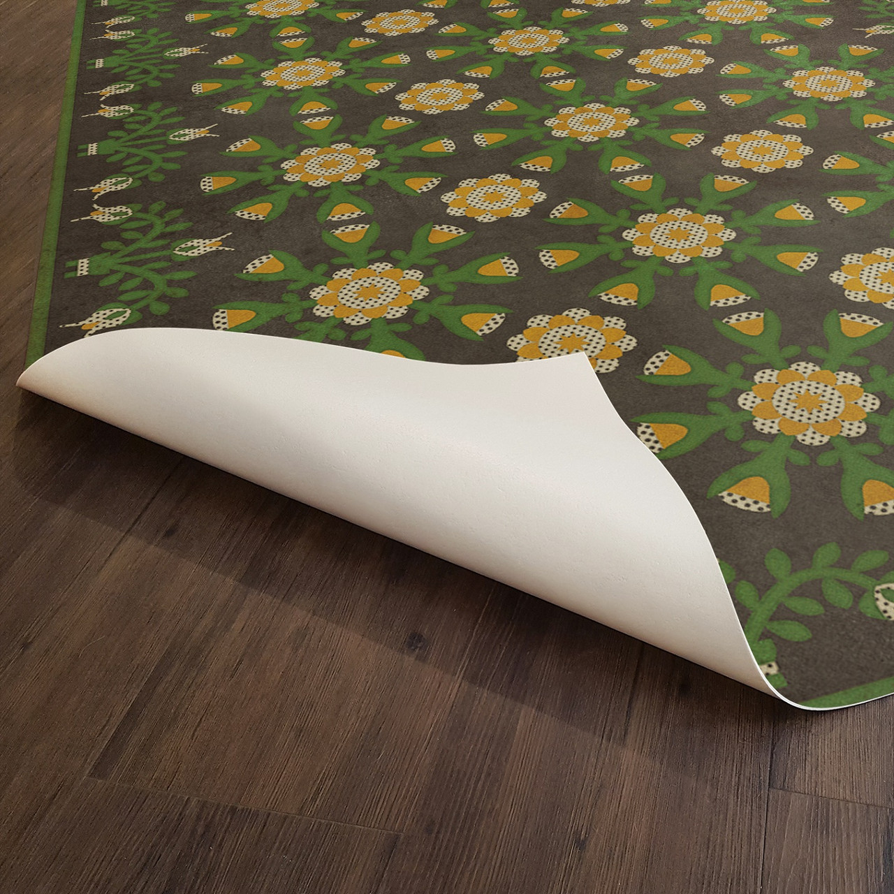 Williamsburg Needlework Polly's Penny Squares - vinyl floor cloth underside 