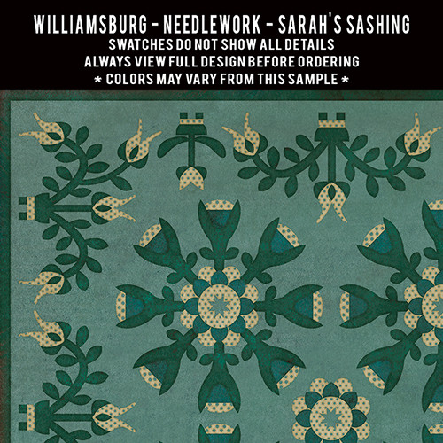 Williamsburg Needlework Sarahs Sashing - vinyl floor cloth swatch sample