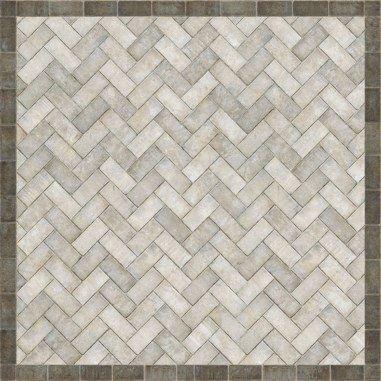 Herringbone brick The Silversmith - vinyl floor cloth size 84x84