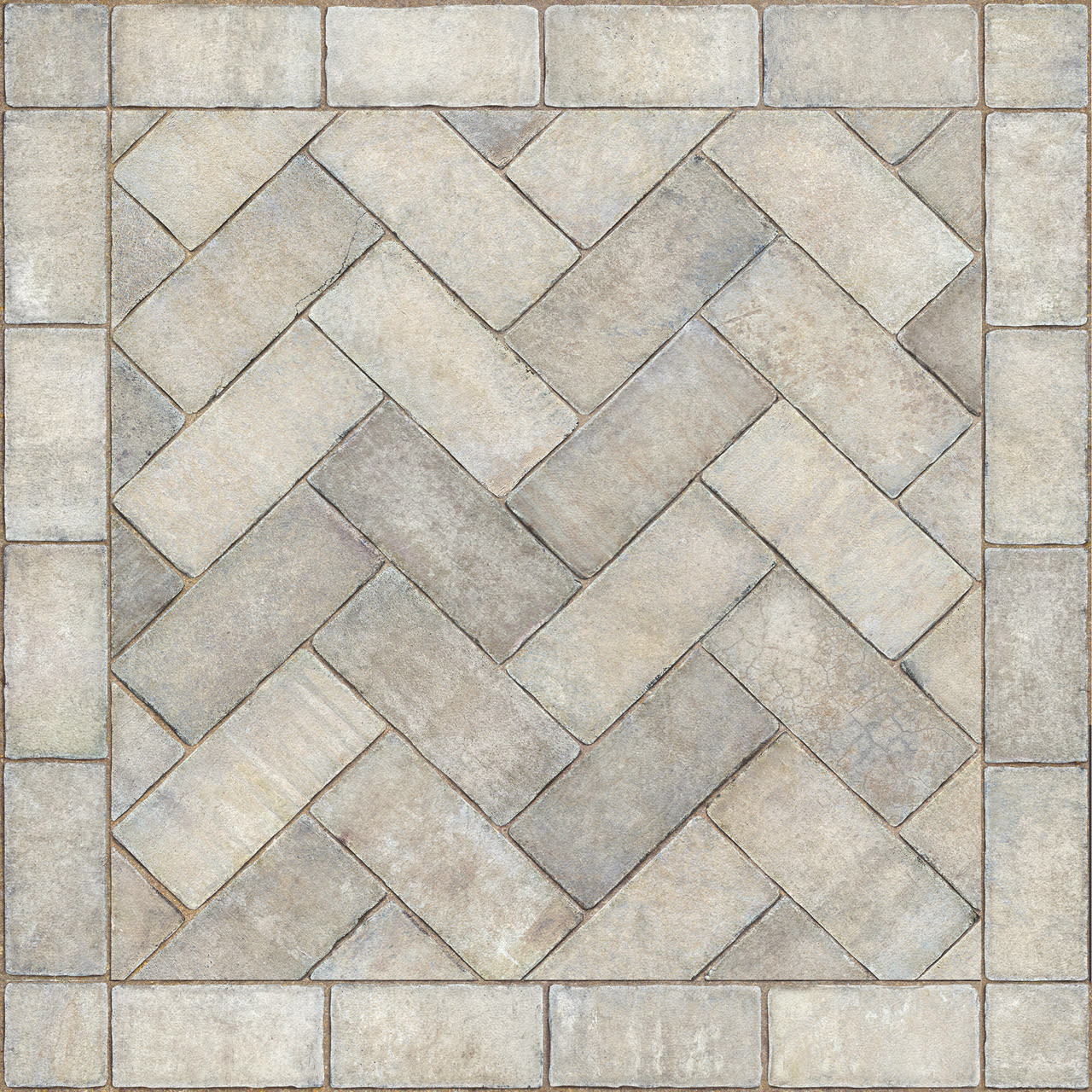 Williamsburg Herringbone Brick Grand Illumination - vinyl floor cloth size 36x36