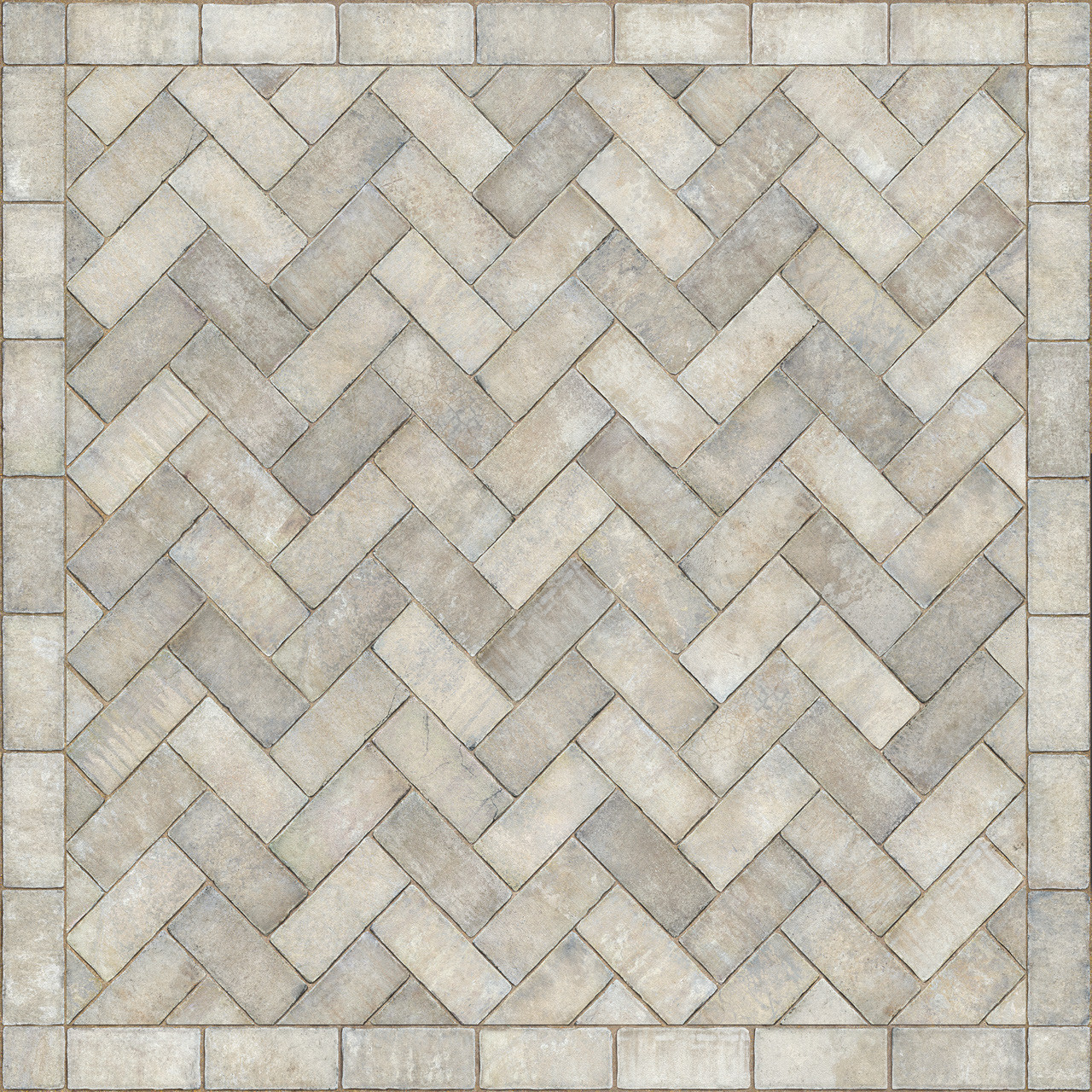 Williamsburg Herringbone Brick Grand Illumination - vinyl floor cloth size72x72