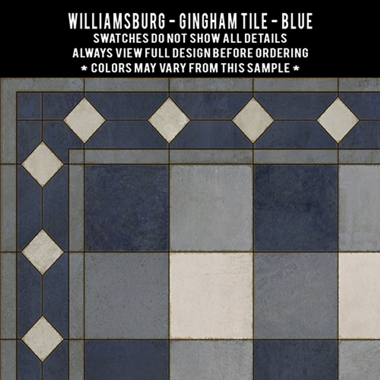 Swatches for Gingham Tile - vinyl floor cloths