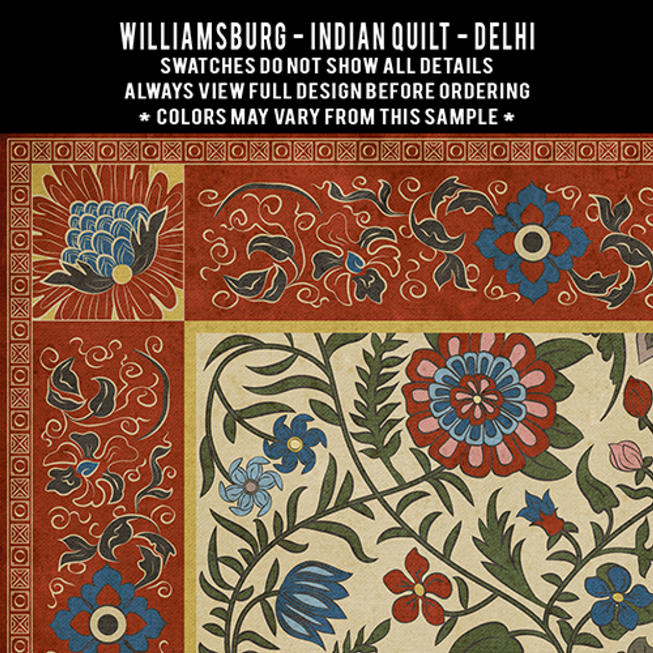 Swatches for Indian Quilt - vinyl floor cloths