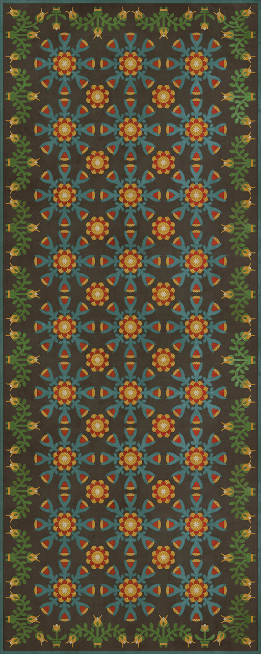 Williamsburg Needlework Ellen's Embellishments - vinyl floor cloth size 36x90