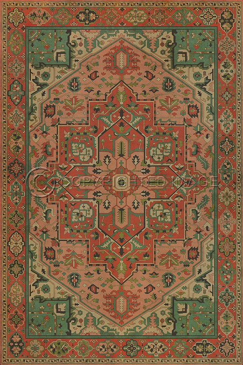Camelot Guinevere - vinyl floor cloth sizes 52x76, 70x102, 84x120, 96x140, 120x175