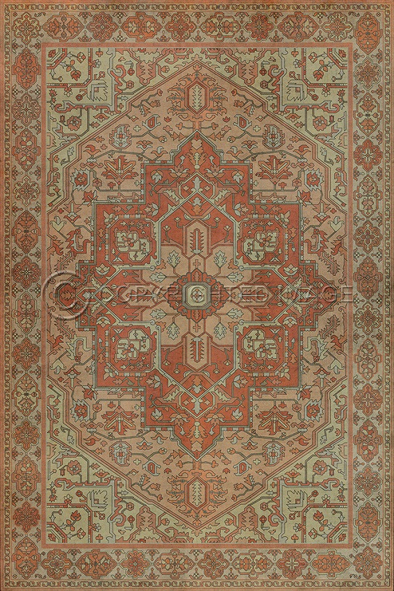 Camelot Lady Ragnell - vinyl floor cloth sizes 52x76, 70x102, 84x120, 96x140, 120x175