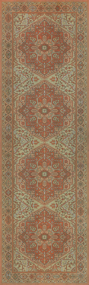 Camelot Lady Ragnell - vinyl floor cloth sizes 24x77, 30x96, 26x83, 36x115